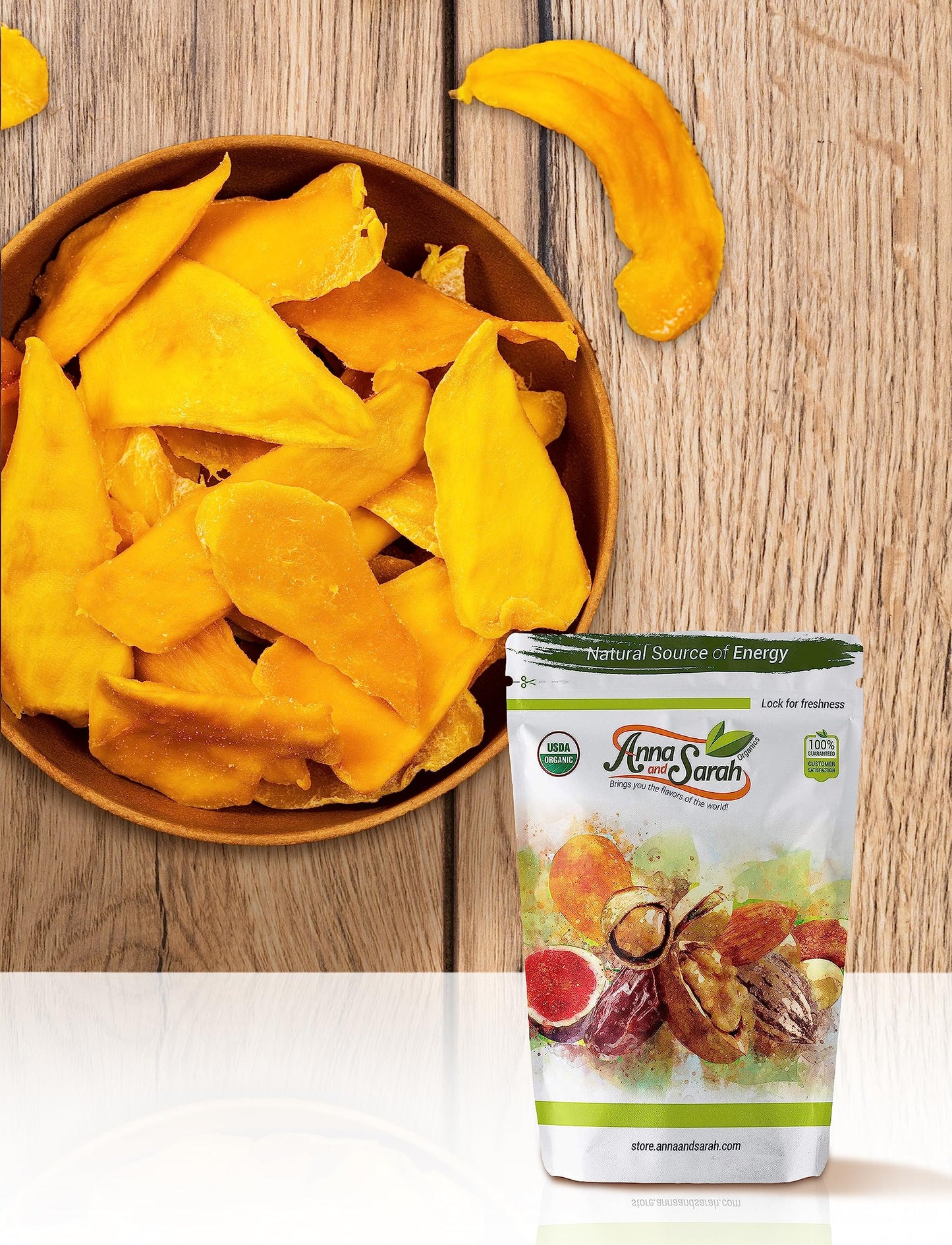 Anna and Sarah Organic Dried Mango Snacks, No Sugar Added, 1 Lb, 1 Pound (Pack of 1)