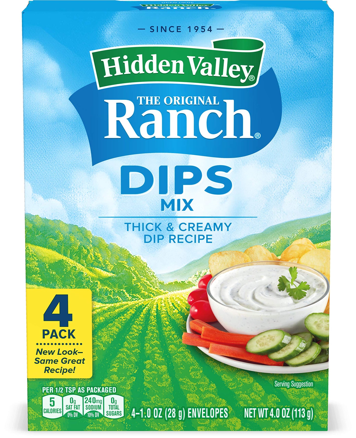Hidden Valley Ranch Dipping Sauce Mix, Thick & Creamy Ranch Dipping Sauce, Gluten Free Dipping Sauce, Keto Friendly Dip, 1 Ounce
