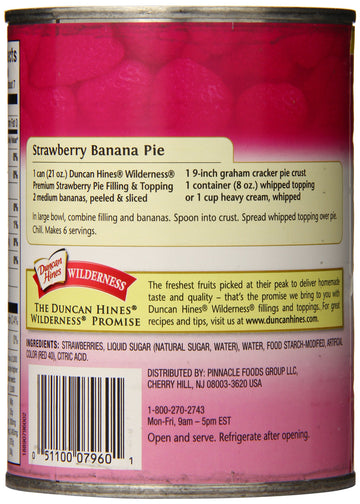Wilderness Premium Pie Filling & Topping, Strawberry, 21 Ounce (Pack Of 8)