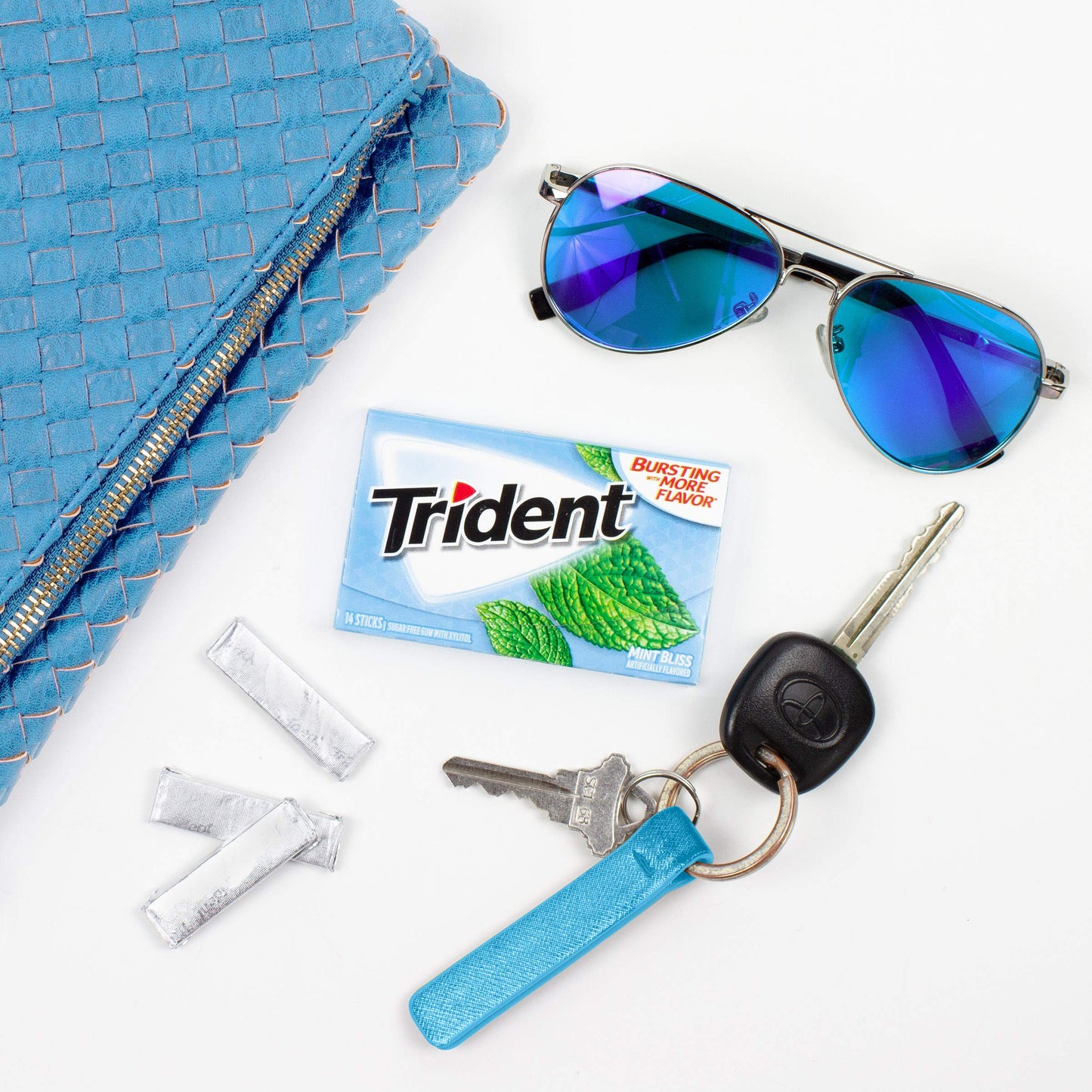 Trident Sugar-Free Chewing Gum, Mint Bliss Flavor, 14 Pieces per Pack, 12 Packs, Green, Model 12546011495