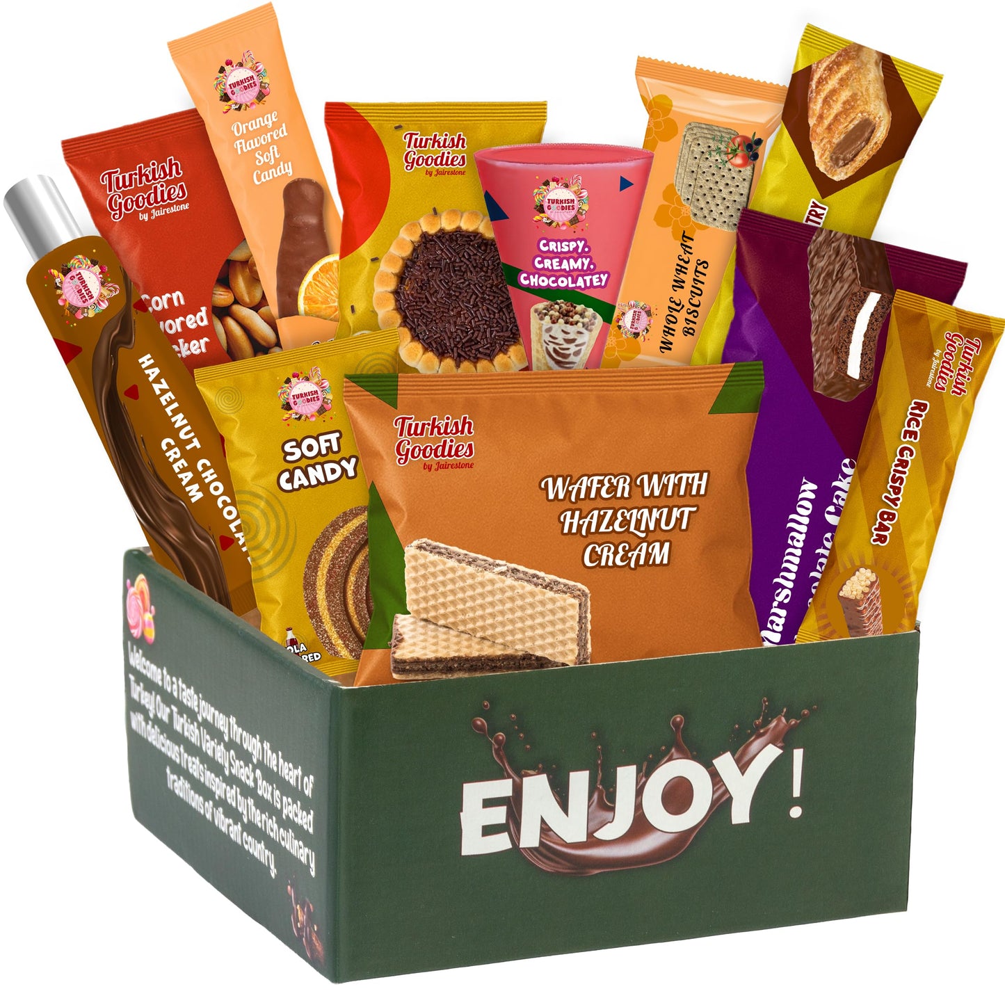 Turkish Goodies Snack Box - Snack From Around The World Box - Exotic Foreign Snacks & Candy - International Snack Box for Colleg