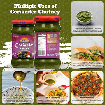 Rani Coriander Chutney 10.5Oz (300G) Glass Jar, Ready To Eat ~ Vegan | Gluten Free | Non-Gmo | Kosher | No Colors | Indian Origi