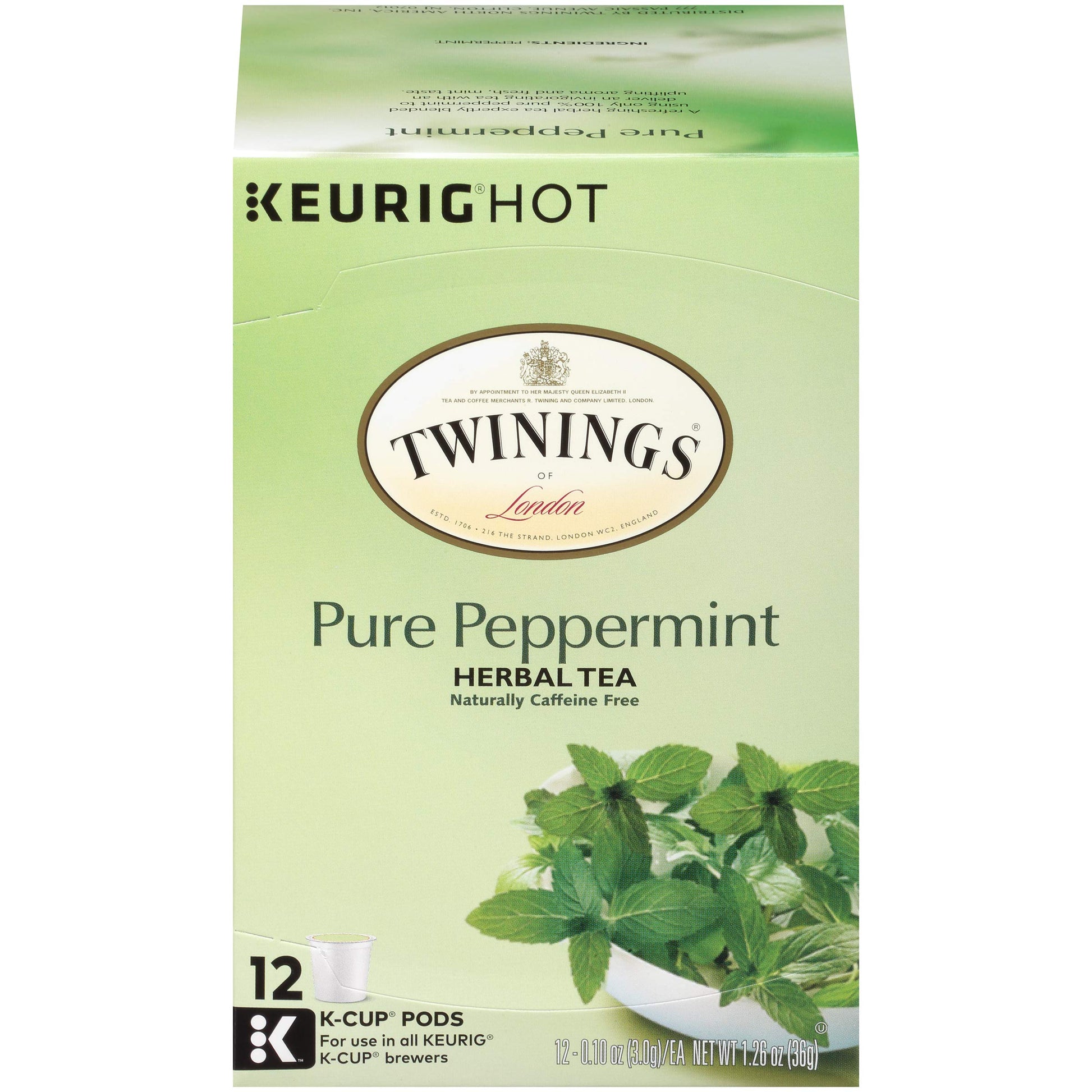 Twinings Of London Pure Peppermint Tea K-Cups For Keurig, 12 Count