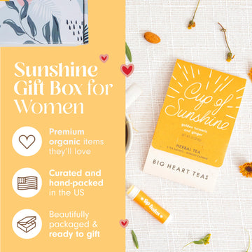 Unboxme Gifts Mini Sunshine Tea Gift Box - Includes Citrus Lip Balm, Mug & More | Cheerful, Small Gift Set For Women - Perfect F