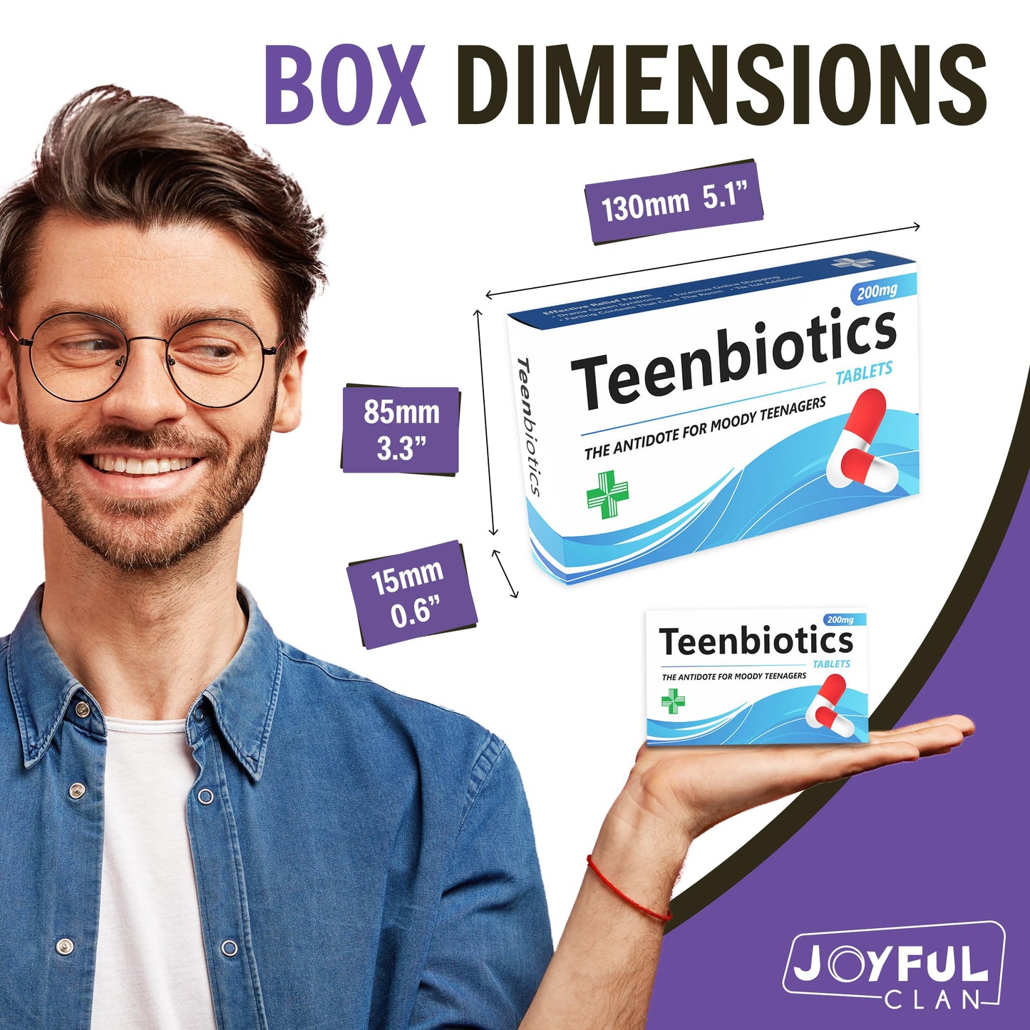 Teenbiotics Candy Joke Pill Box, Funny 13Th Birthday Gift For Girls, Teen Boy Gifts 13Th 14Th 15Th - Official Teenager Present, Tween Gift, Christmas Stocking Filler, White Elephant, Secret Santa