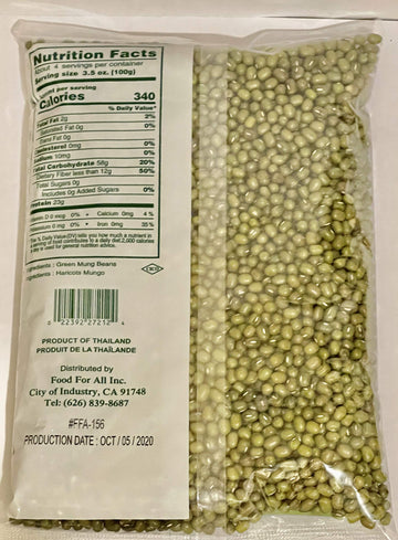 Milagros Farms Green Mung Beans 397 Grams (Mungo Beans) - 14Oz