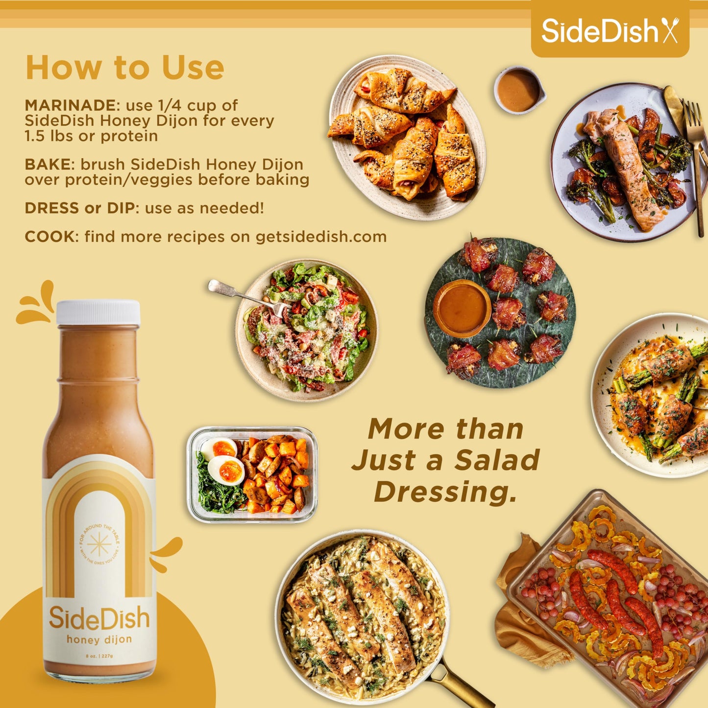 Honey Dijon Dressing (Pack Of 3) - Seed Oil Free Salad Dressing Made W/Avocado Oil - Refined Sugar Free, Dairy & Gluten Free Dip