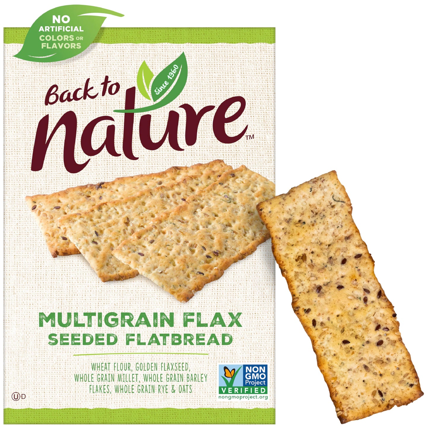 Back To Nature Multigrain Flax Seeded Flatbread Breakers - Dairy Free Non-Gmo Made With Wheat Flour & Whole Grains Delicious & Quality Snacks 5.5 Ounce (Pack Of 6)