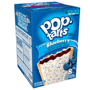 Pop-Tarts Breakfast Toaster Pastries, Frosted Blueberry Flavored, 14.7 oz (8 Count)