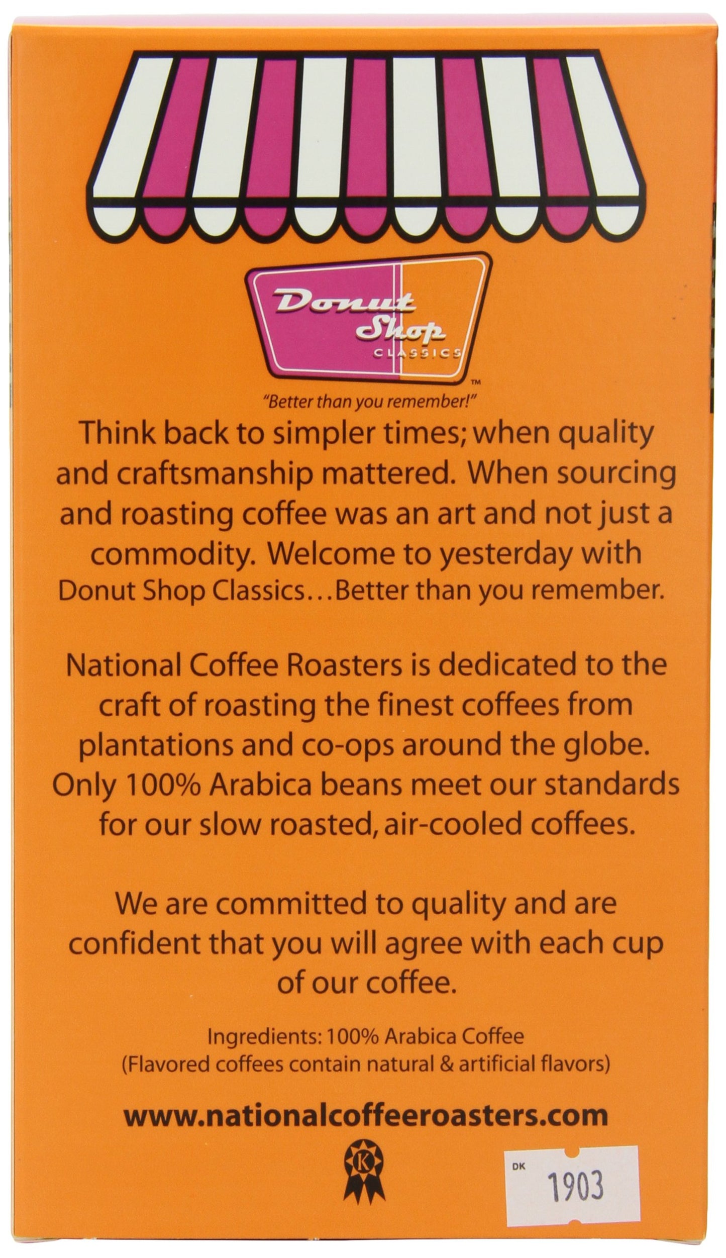 National Coffee Roasters 8599961590 Donut Shop Coffee Pods Dark Roast 15/Box