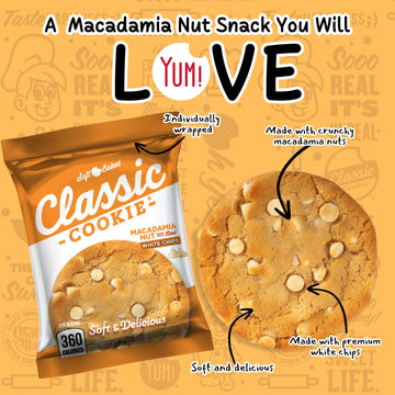 Classic Cookie, Soft Baked Cookie, Macadamia Nut Cookie 3Oz, 8 Count Pack