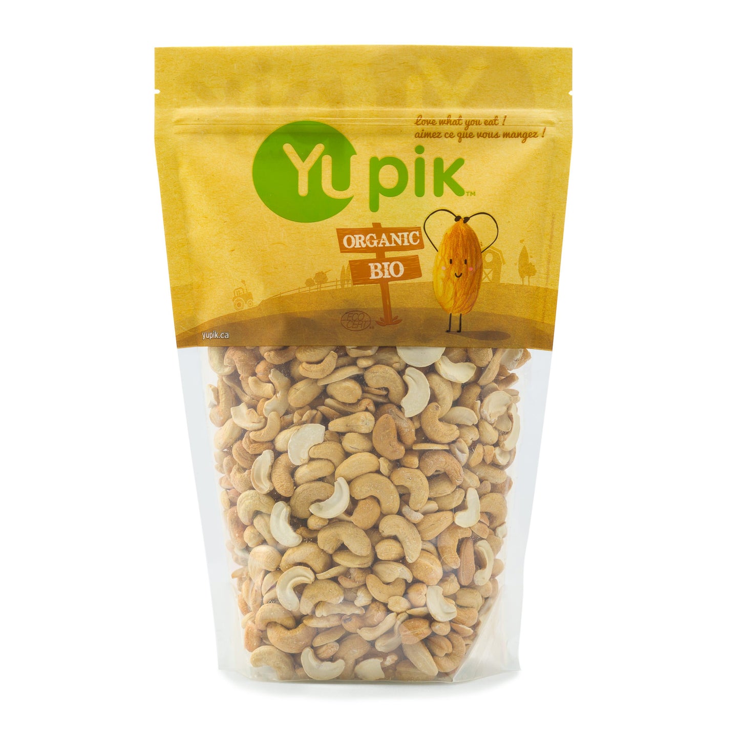 Yupik Organic Dry Roasted Cashews, 2.2 Lb, Kosher, Gluten-Free, Non-Gmo, Vegan, Crunchy Nuts, Unsalted, Lightly Roasted, Oil-Fre