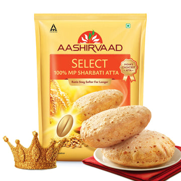 Aashirvaad Select Whole Wheat Sharbati Atta 11 Pound (5 Kg)