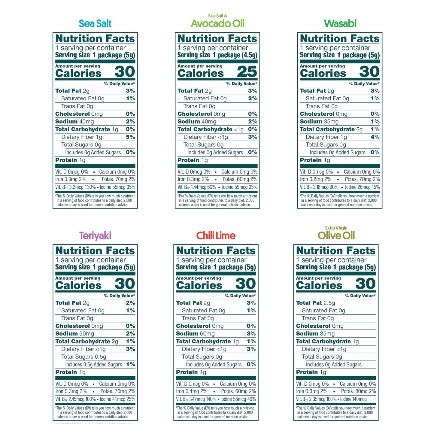 gimMe Organic Roasted Seaweed Snacks Variety Pack, 12 Count - Keto, Vegan, Gluten-Free, Healthy On-the-Go Snack