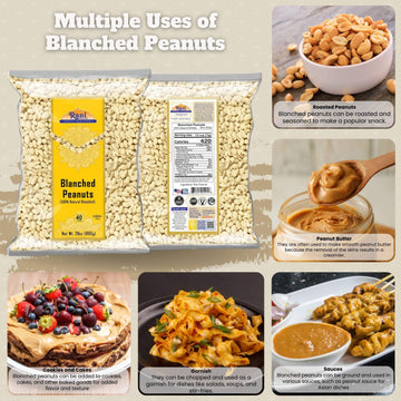Rani Peanuts Skinless (Blanched, Uncooked) 28Oz (1.75Lbs) 800G ~ All Natural | Vegan | Gluten Friendly | Kosher | Fresh Product Of Usa ~ Spanish Grade Groundnuts