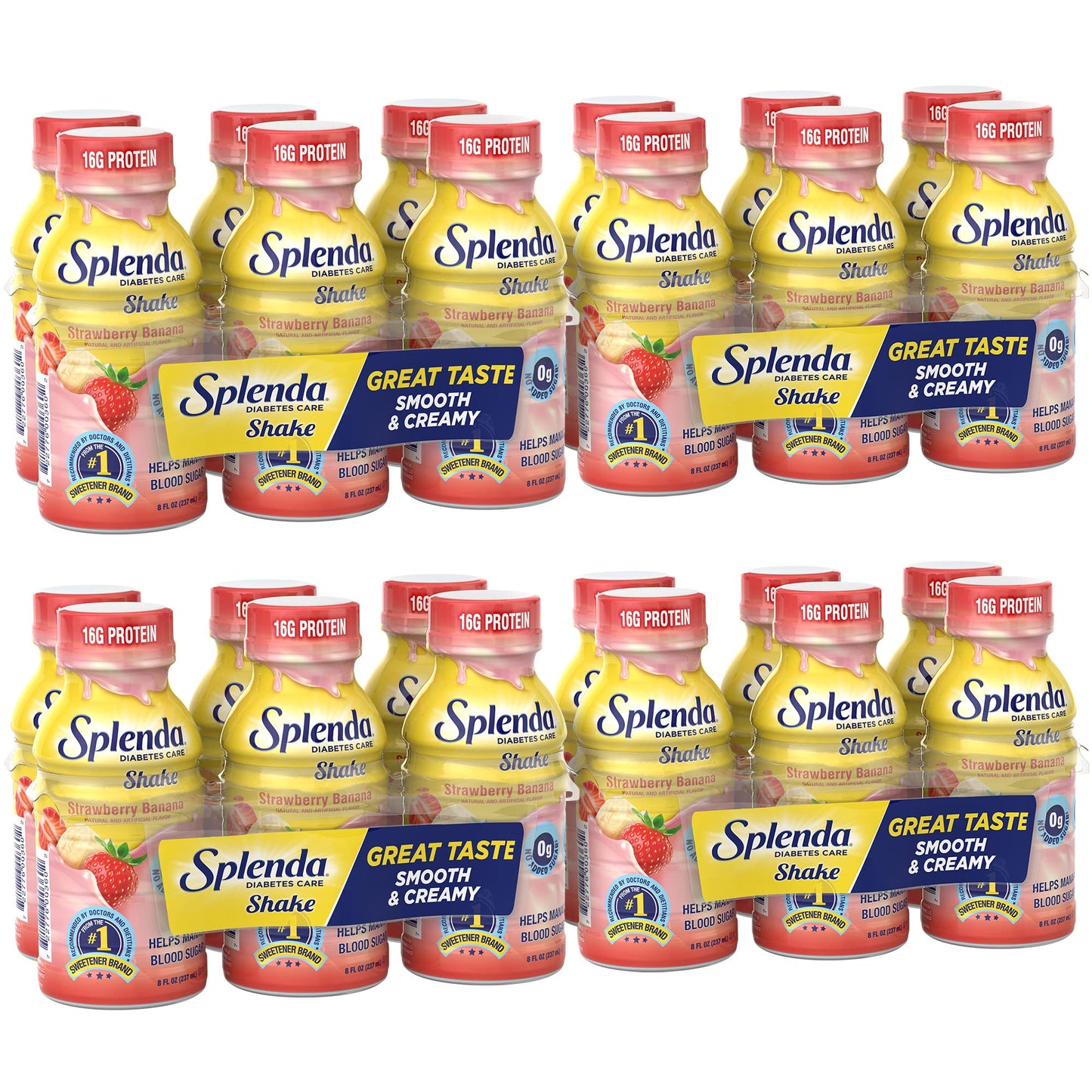 SPLENDA Diabetes Care Shakes - Meal Replacement Shake Strawberry Banana 8 Fl Oz (Pack of 24)