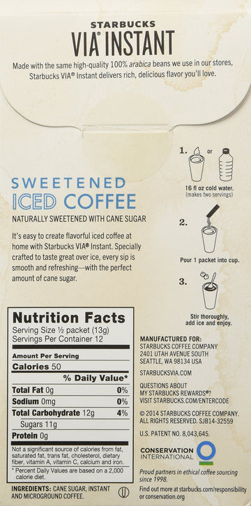 Starbucks Via Iced Coffee By Starbucks Coffee