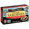 Crown Prince Sardines in Tomato Sauce, 4.25-Ounce Cans (Pack of 12)