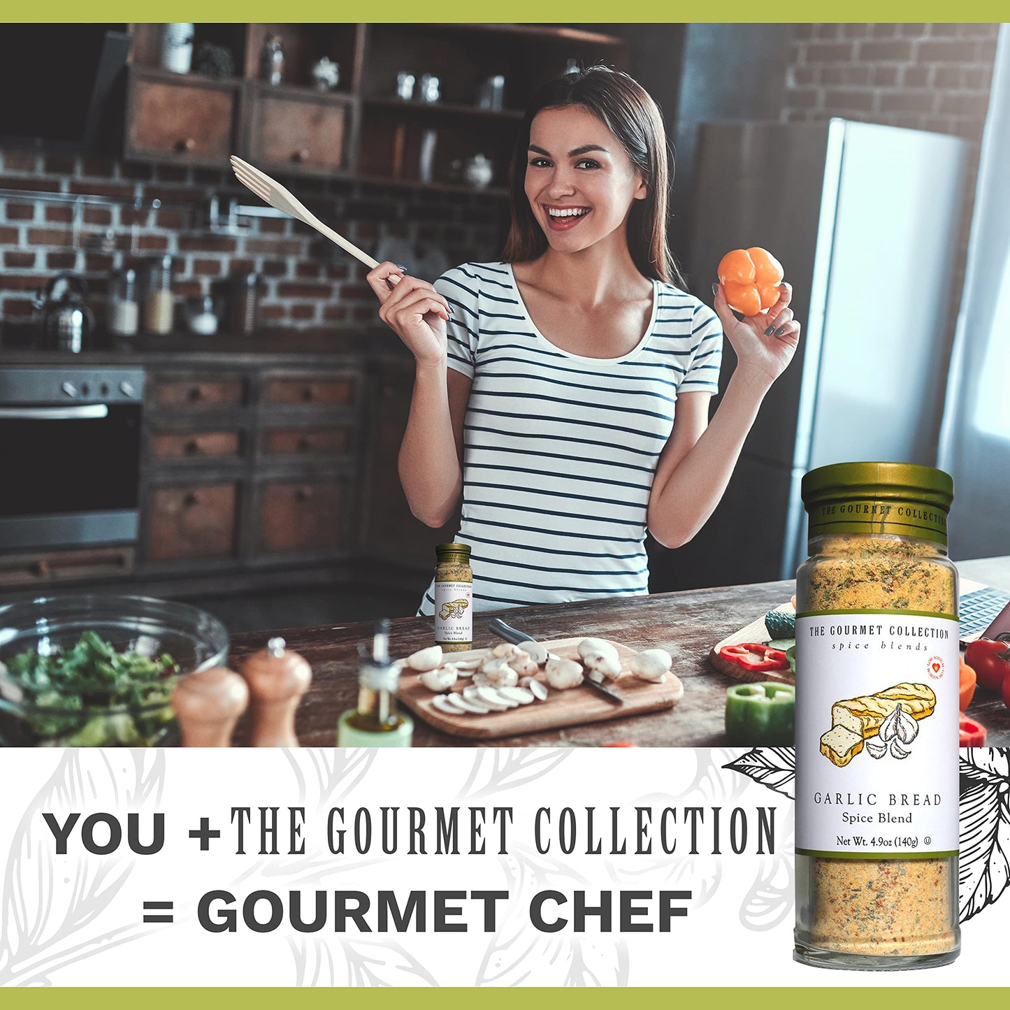 Dangold Garlic Bread Spice Blend - Gourmet Garlic Butter Seasoning, Salt Free, 4.9 oz - Perfect for Bread, Rice, and Salad Dressings