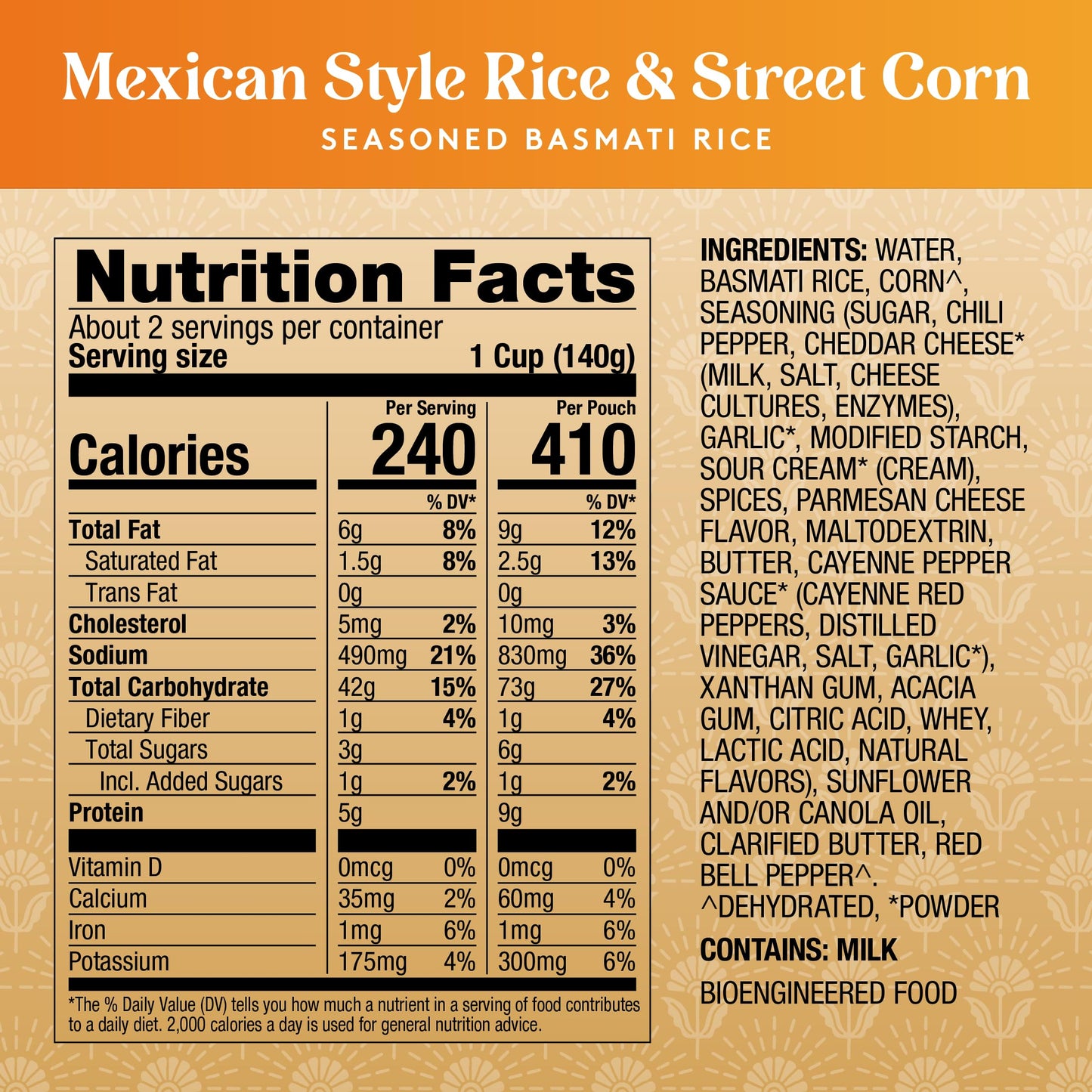 Royal Mexican Rice And Street Corn - Ready To Heat Basmati Rice - (4 Pack) 8.5 Oz Microwavable Pouch