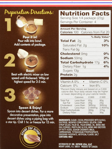 DR OETKER Mousse Chocolate Milk, 3.1 Ounces
