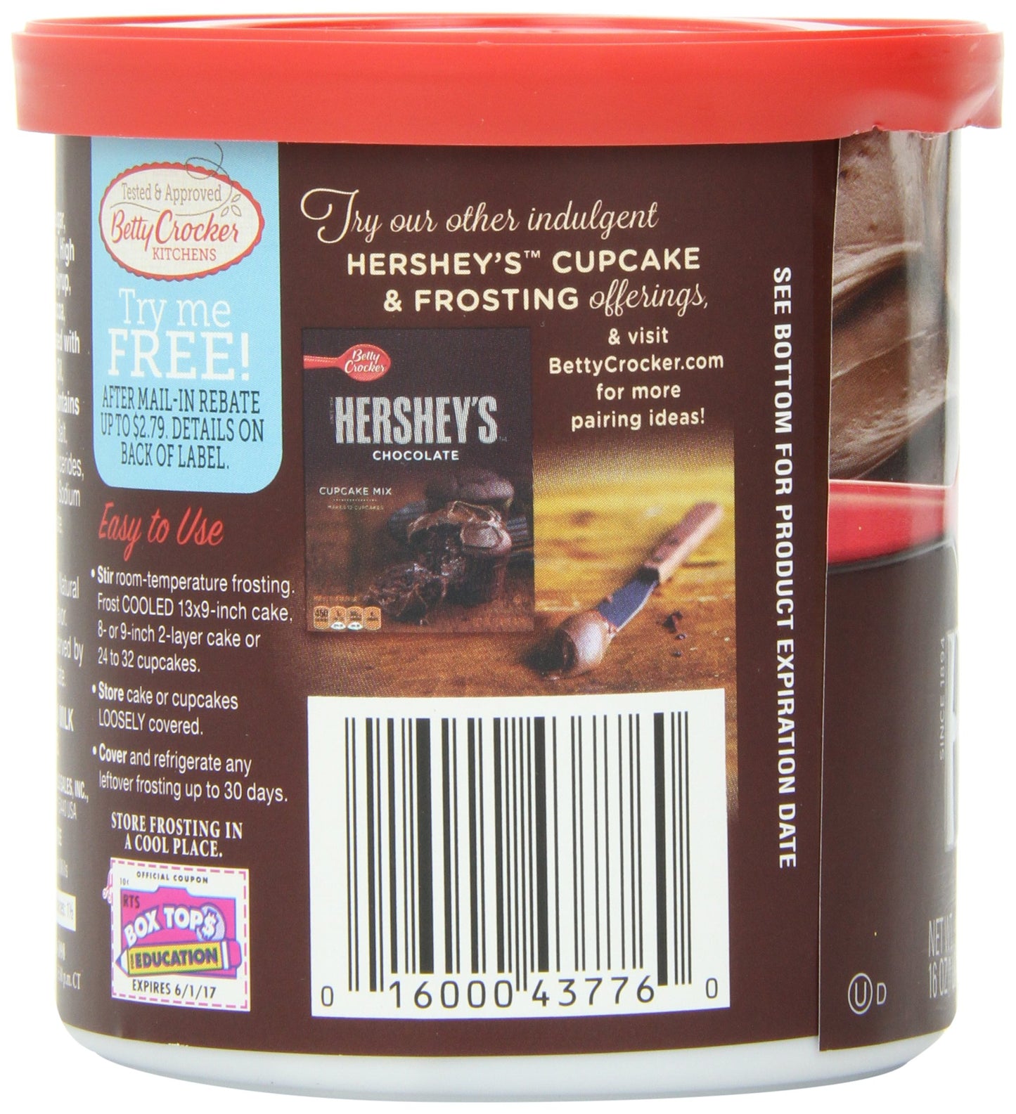 Betty Crocker Gluten Free Hershey'S Milk Chocolate Frosting, 16 Oz. (Pack Of 8)