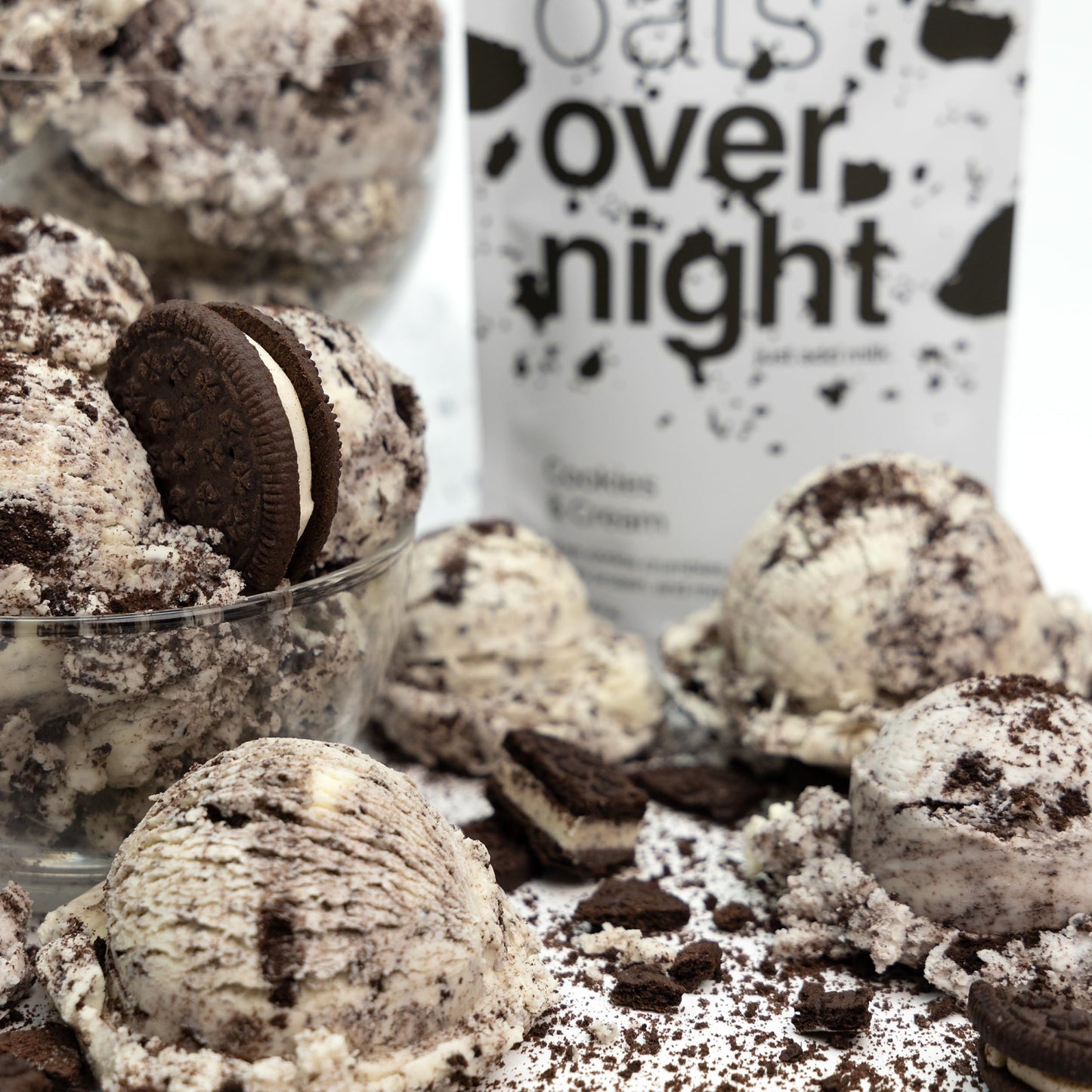 Oats Overnight Cookies & Cream Overnight Oats - 20g Whey Protein, Gluten Free, 2.7 oz (Pack of 16)
