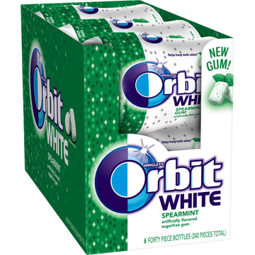 Orbit White Spearmint Sugar Free Chewing Gum, 40 Count (Pack Of 6)
