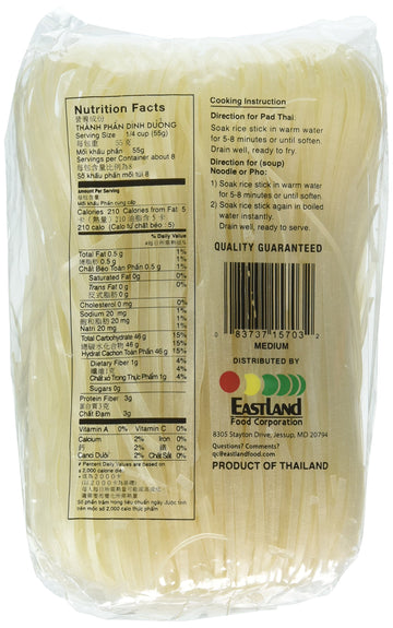 Asian Best Premium Rice Stick Noodle Medium, 16oz (3 Pack)