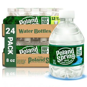 Poland Spring Water Bottles 24 Pack - Small Water Bottles - Bottled Water 24 Pack - 8 Oz. Mini Water Bottle, For Kids - Pack Of