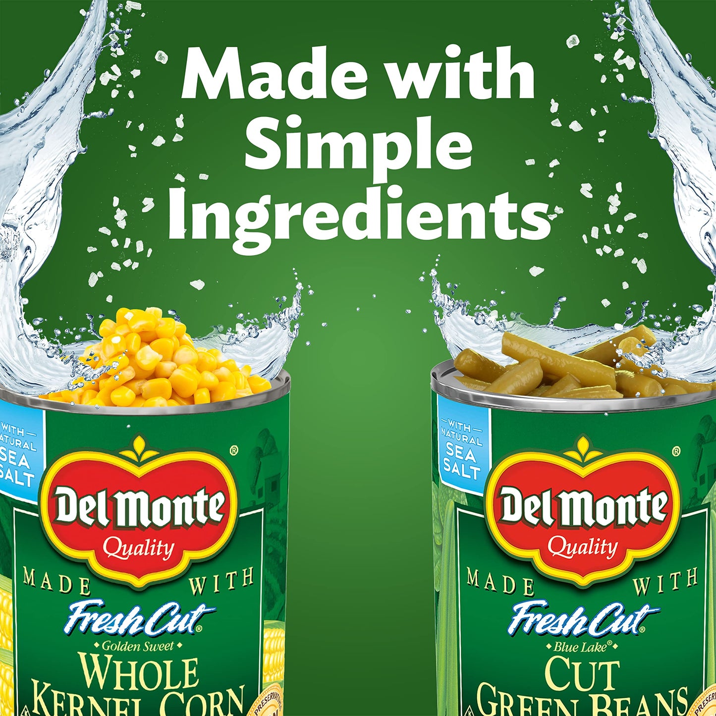 Del Monte Fresh Cut Canned Vegetables Variety Pack, Green Beans And Whole Kernel Corn, 6-Pack