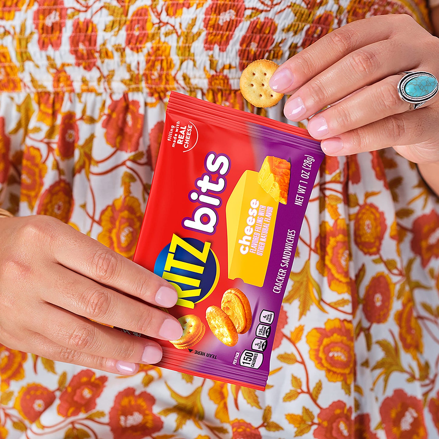 Ritz Bits Cheese Sandwich Crackers, 48 Snack Packs (4 Boxes)