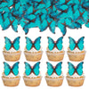 Gyufise 48Pcs Edible Butterfly Cake Decorations - Wafer Paper Butterflies & Cupcake Toppers in Green