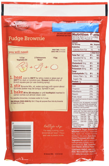Betty Crocker Fudge Brownie Mix, 10.25 Ounce (Pack of 3)