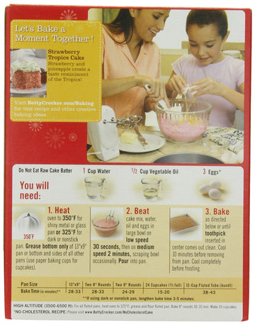 Betty Crocker Super Moist Strawberry Cake Mix 15.25 oz (Pack of 12)