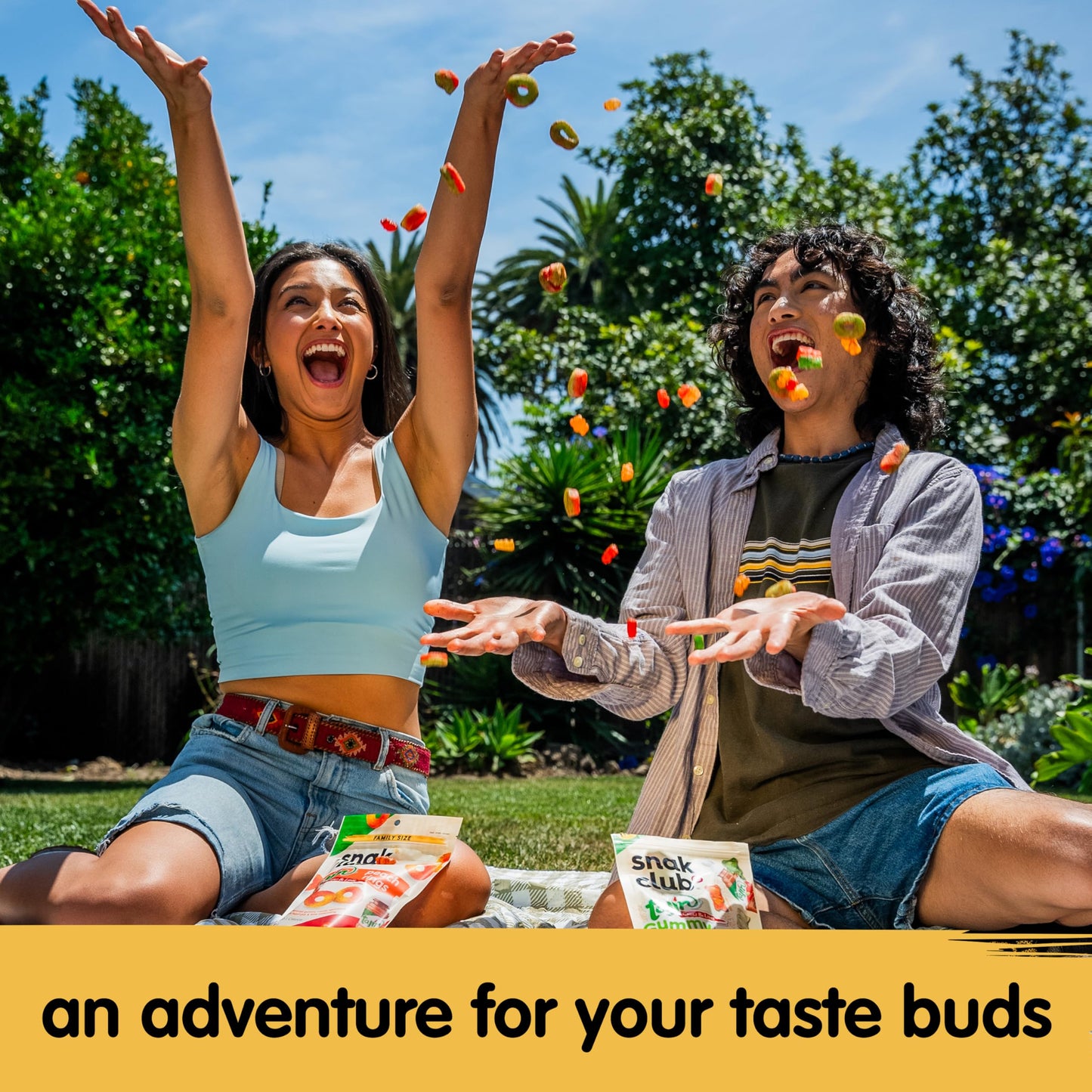 Snak Club Tajin Pineapple Rings Gummy Candy, Fruit Candy Gummies with Chili and Lime Seasoning, Mild, Gluten-Free and Vegan Snac