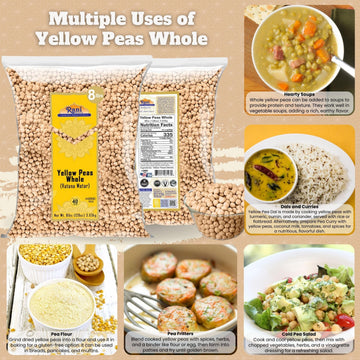 Rani Yellow Peas Whole, Dried (Vatana, Matar) 128Oz (8Lbs) 3.63Kg Bulk ~ All Natural | Vegan | Kosher | Gluten Friendly | Produc