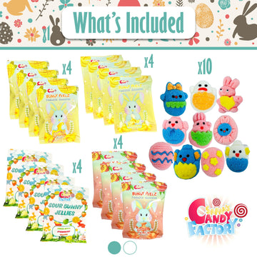 Easter Snack Green Tin (56 Count) Filled With Treats Peelable Marshmallow Gummies, Bunny And More, Great Package For Family, Fri