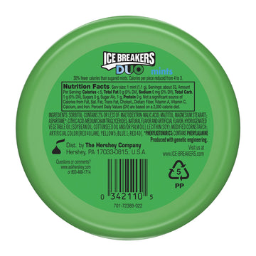 Ice Breakers DUO Watermelon Flavored Mints - 1.3 oz (Pack of 4) - Refreshing Breath Fresheners