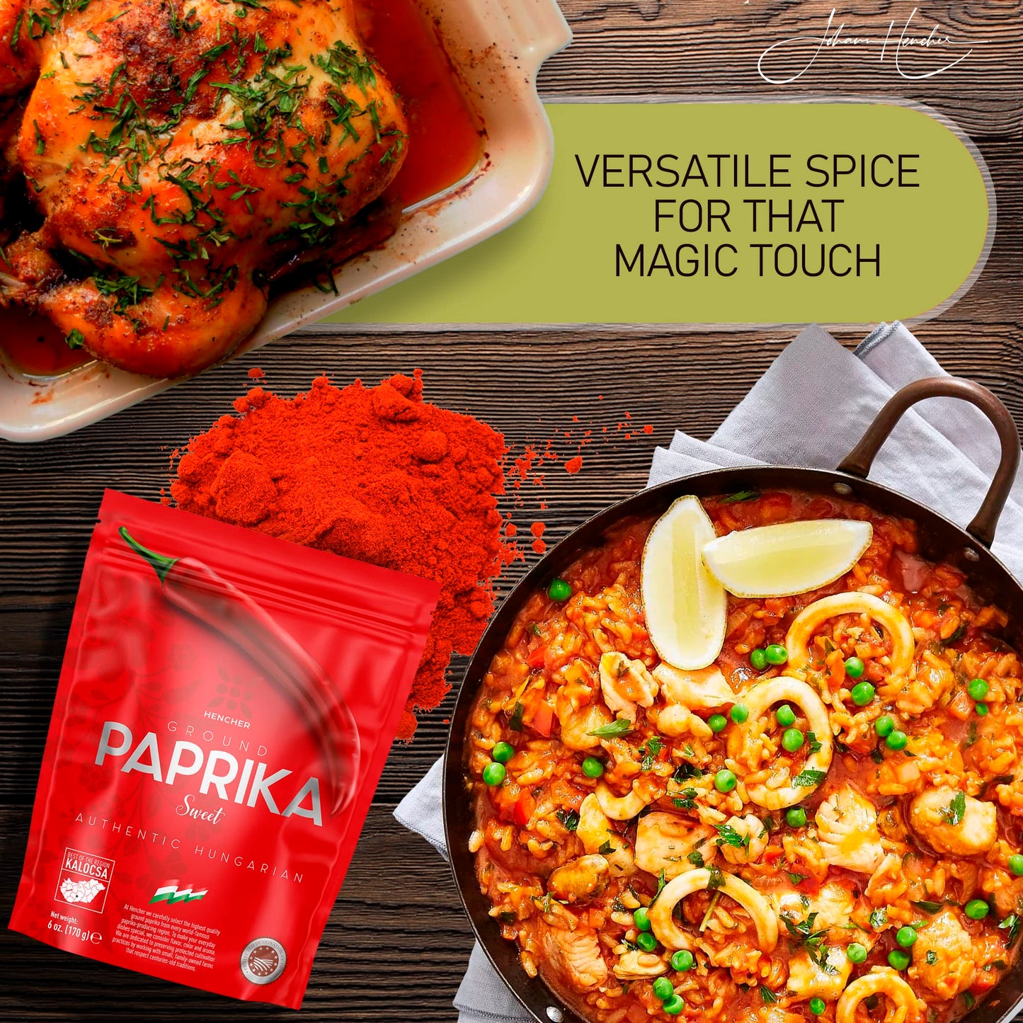 Artisan Sweet Hungarian Paprika Powder (6Oz/170G) Winner Of 2023 Great Taste Awards, Non-Gmo, Imported From Hungary, Amazing Col