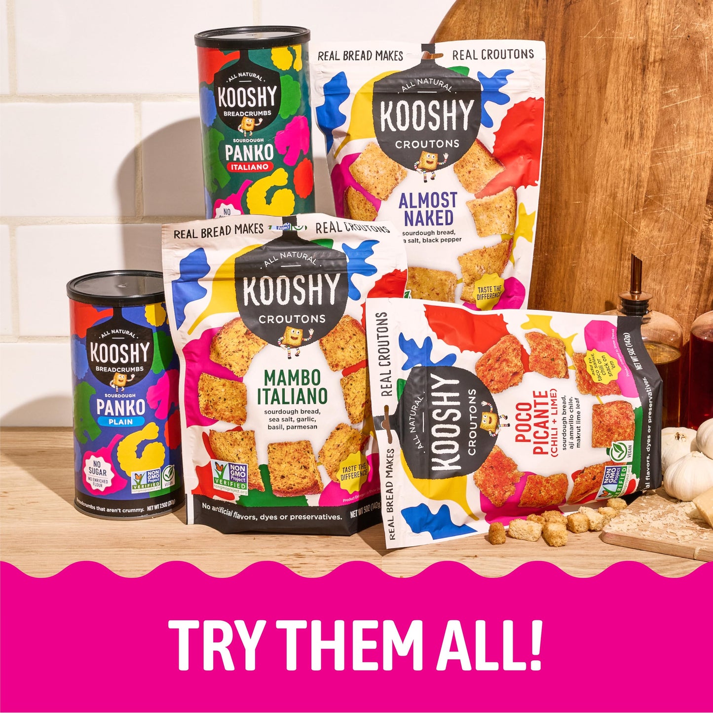 Kooshy Croutons - Almost Naked Croutons - Case Of 6-5 Ounces