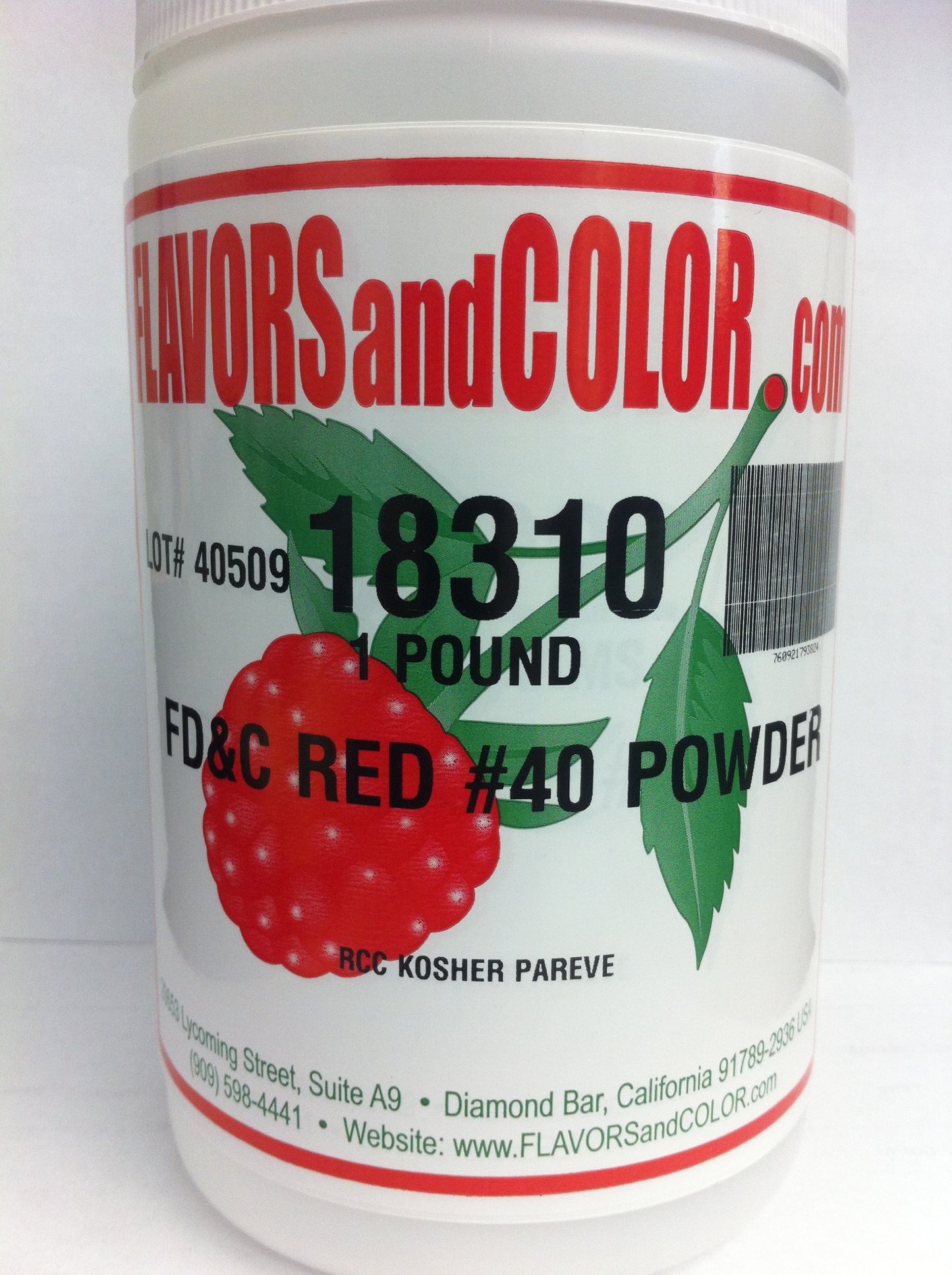 FLAVORSandCOLOR.com FD&C Red #40 Powder, 454 Grams, Other Material, Red Color