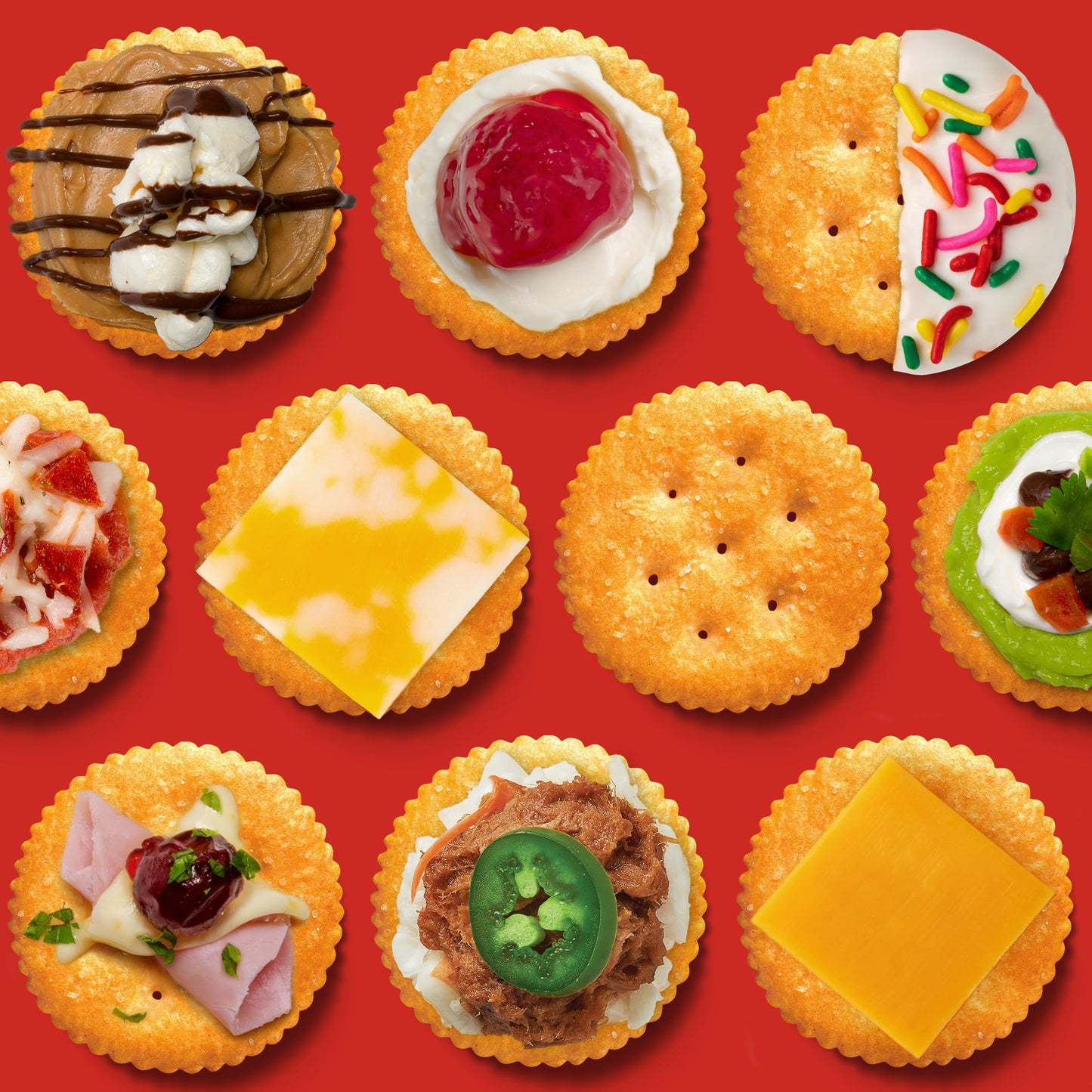RITZ Crackers Entertaining Variety Pack with Original, Everything, and Garlic Butter Crackers, Snacks for Kids and Adults, Party