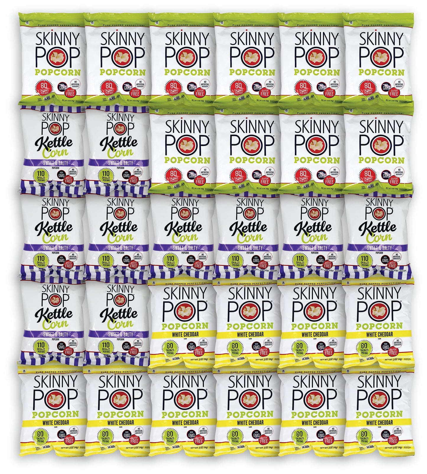 Niro Assortment | Bulk Popcorn, Skinny Pop Popcorn Individual Bags Variety Pack - Skinny Pop, 30 Packs Of 3 Flavors