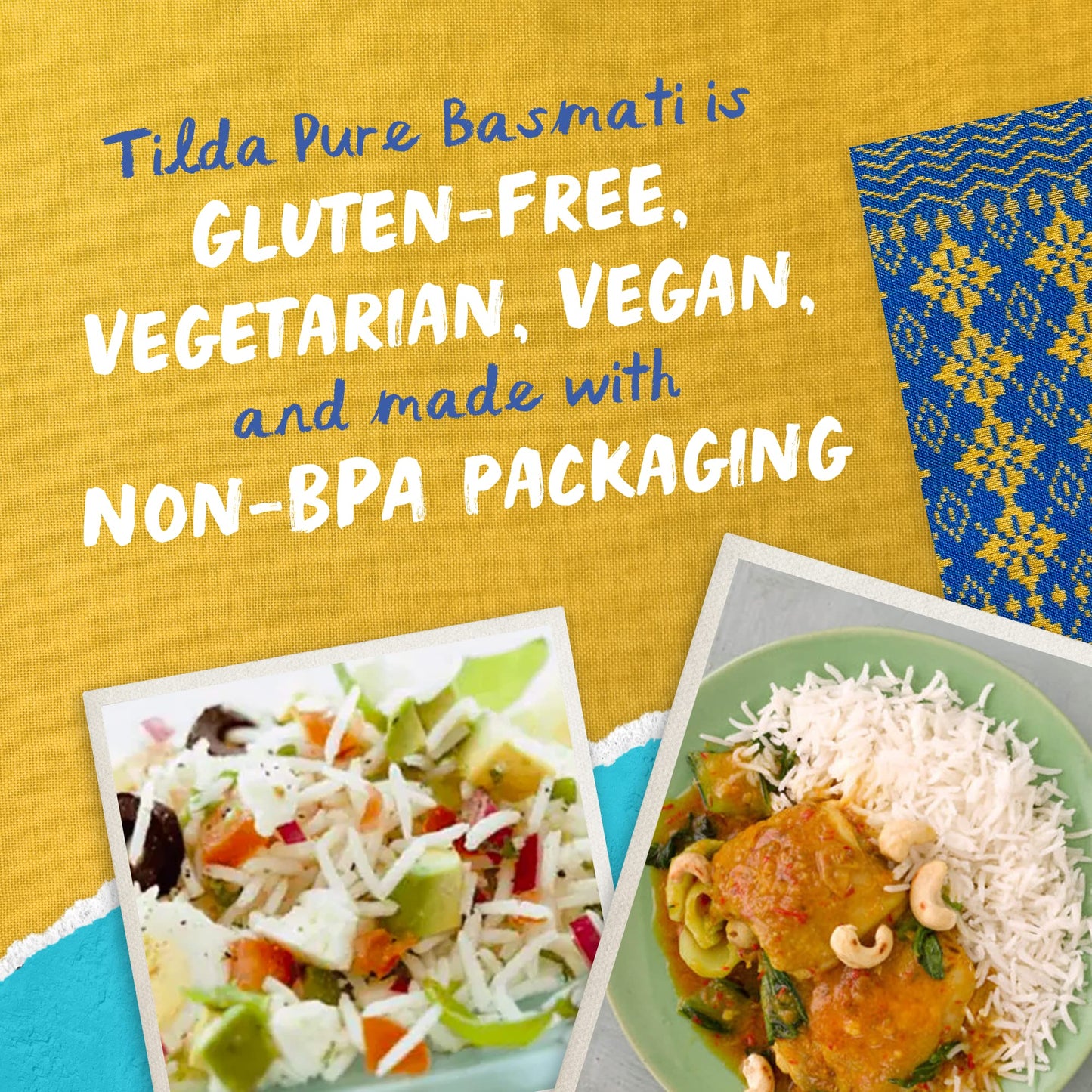 Tilda Pure Basmati Rice, Premium Aromatic And Authentic Rice, Large Resealable Bag, 10-Pound Bag,White