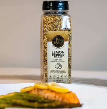 Pep And Zip, Lemon Pepper Seasoning/Sazonador Pimienta Con Limon, Zesty Flavor, Great On Wings, Non-Gmo, Kosher, No Msg, 26Oz