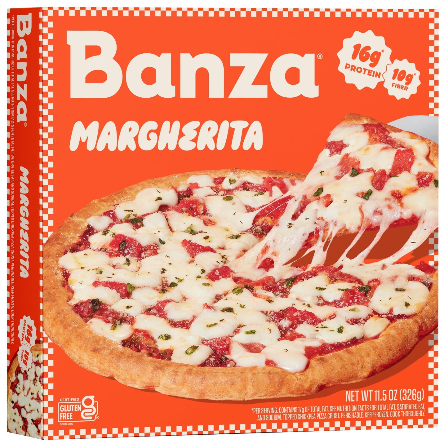 Banza Margherita Frozen Pizza from Chickpeas - High Protein, Gluten Free, 10.9oz