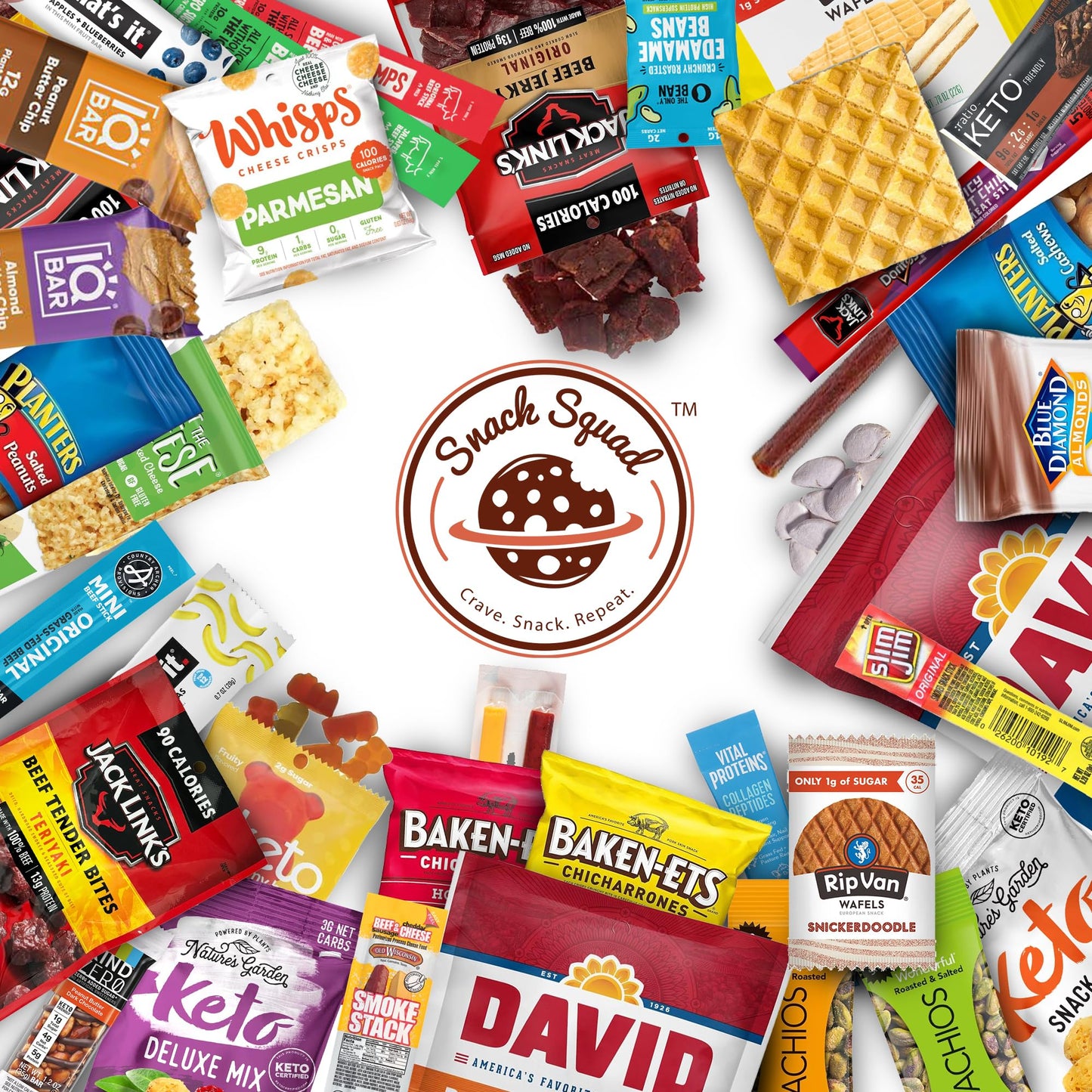 Snack Squad Keto Snack Variety Pack - High Protein, Low Carb, Low Sugar - 22 Count - Multi Color