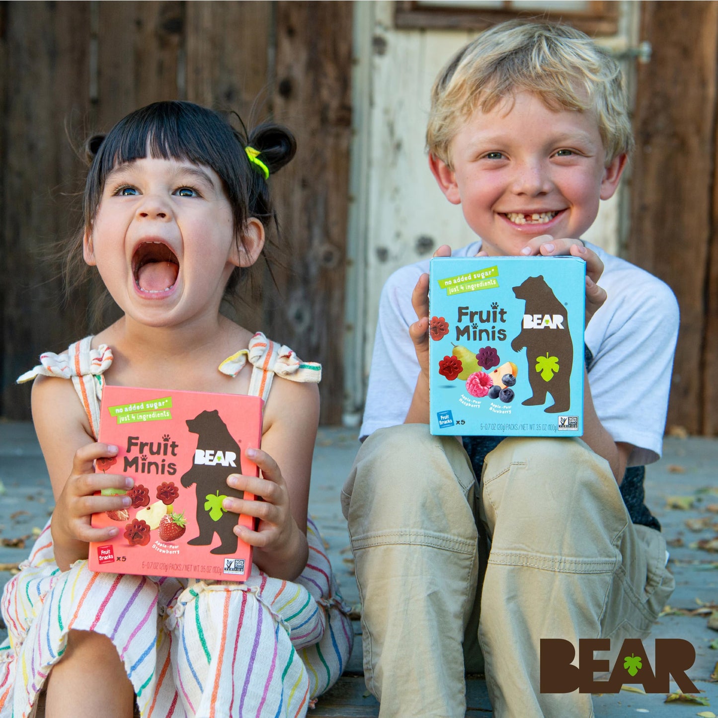 Bear Yoyo Strawberry Flavored Mini Fruit Rolls, Multi Pack, No Added Sugar, 3.5 Ounces (Pack Of 4)