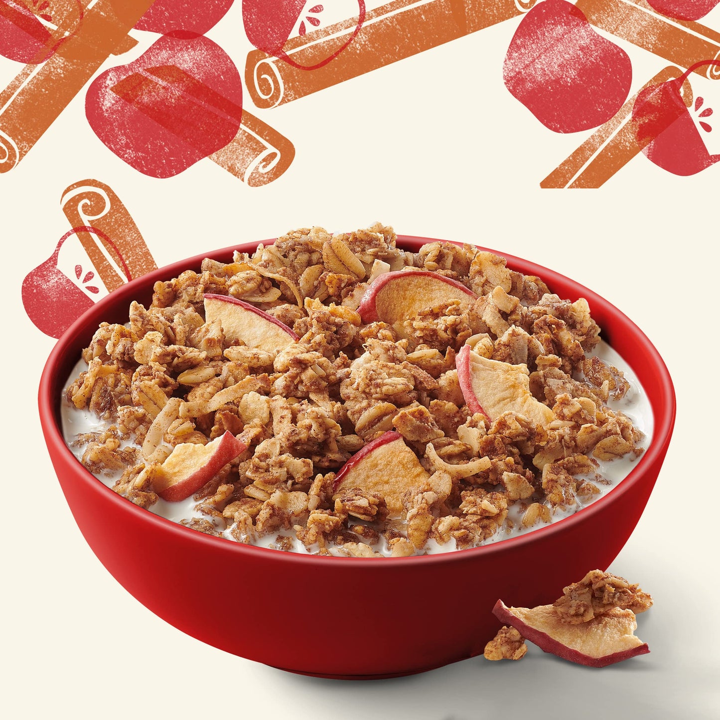 Cascadian Farm Organic Granola With No Added Sugar, Cinnamon Apple Cereal, Resealable Pouch, 11 Oz.